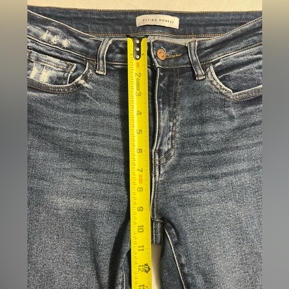 Flying Monkey Jeans Women’s 29 Raw Edge Straight Leg Medium Wash F5679A - Picture 6 of 11